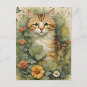 Cartão Postal Vintage Cat