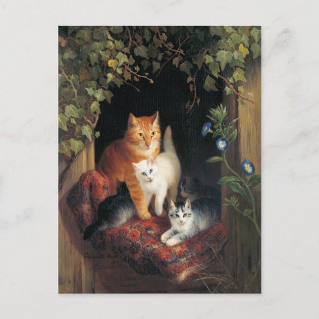 Cartão postal Vintage Cats (Frente)