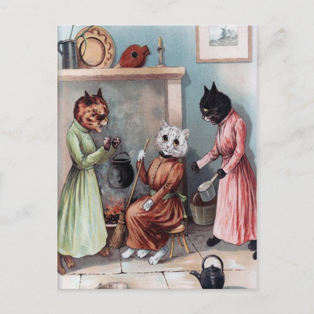 Cartão postal Vintage Cats (Frente)
