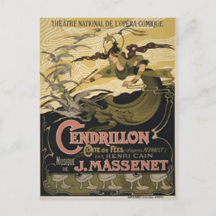 Cartão Postal Vintage Cendrillon Cinderella French Opera Paris