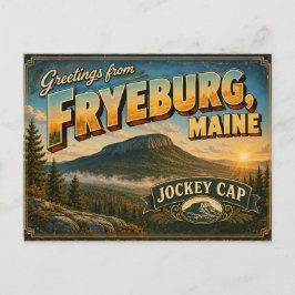 Cartão postal vintage cênico de Fryeburg Maine