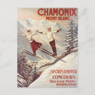 Cartão Postal Vintage Chamonix, Mont-Blanc, França -
