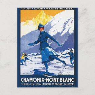 Cartão Postal Vintage Chamonix - Poster do Monte Branco