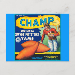Cartão Postal Vintage Champ Marca Doces Batatas