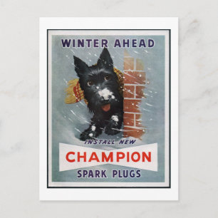 Cartão Postal Vintage Champion Spark Plug Ad