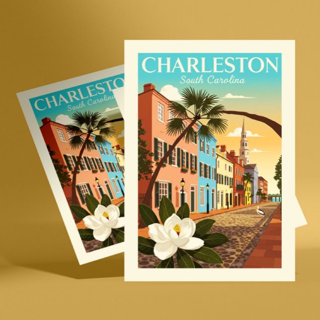 Cartão Postal Vintage Charleston Carolina do Sul (Criador carregado)