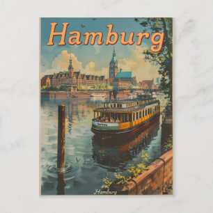 Cartão Postal Vintage Charms of Hamburg's Inner Alster