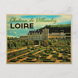 Cartão Postal Vintage Chateau de Villandry Loire