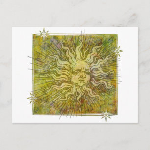 Cartão Postal Vintage Cheio Face Sun