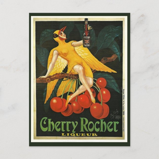 Cartão Postal Vintage Cherry Rocher Advertisement (Frente)
