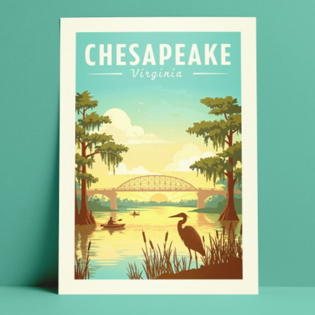 Cartão Postal Vintage Chesapeake Virginia (Criador carregado)