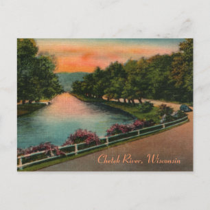 Cartão postal Vintage Chetek River Wisconsin