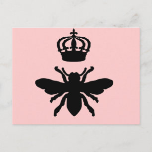 Cartão Postal Vintage Chic Queen Bee Silhouette