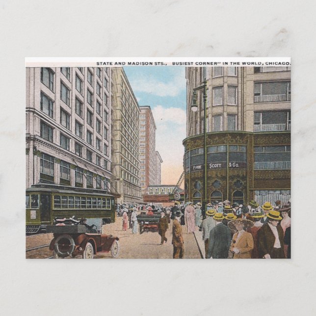 Cartão Postal Vintage Chicago (Frente)