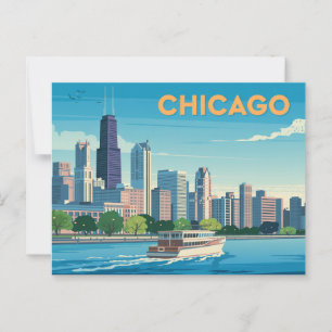 Cartão Postal Vintage Chicago
