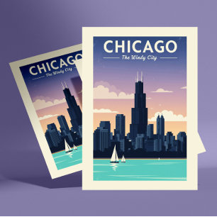 Cartão Postal Vintage Chicago