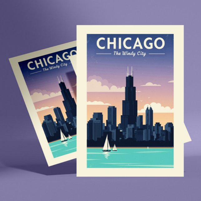 Cartão Postal Vintage Chicago (Criador carregado)