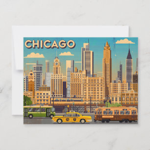 Cartão Postal Vintage Chicago
