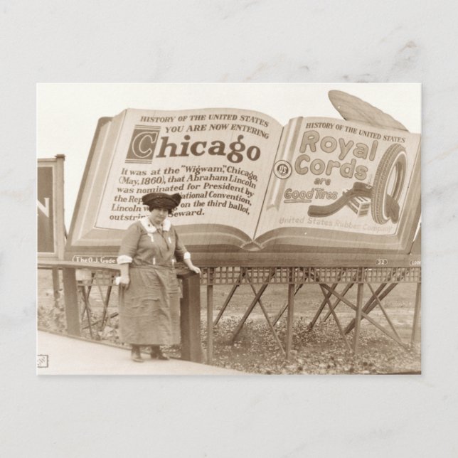 Cartão Postal Vintage Chicago Billboard (Frente)