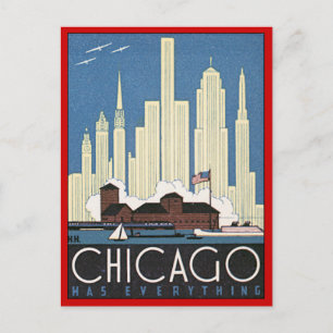 Cartão Postal Vintage Chicago Illinois