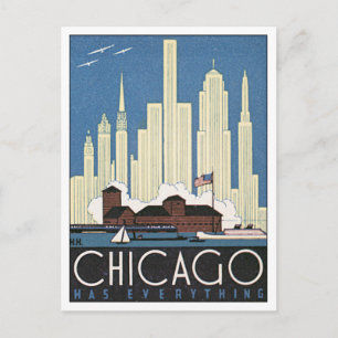 Cartão Postal Vintage Chicago Illinois EUA