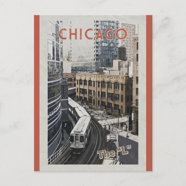 Cartão Postal Vintage Chicago Illinois Viagem (Frente)