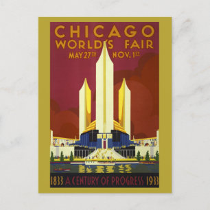 Cartão Postal Vintage Chicago Illinois World Fair Retro Viagem
