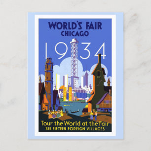 Cartão Postal Vintage Chicago Illinois World Fair Retro Viagem