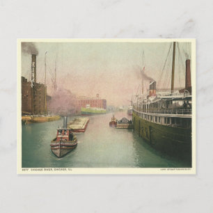 Cartão Postal Vintage Chicago River