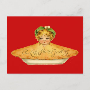 Cartão Postal Vintage Child & Pie