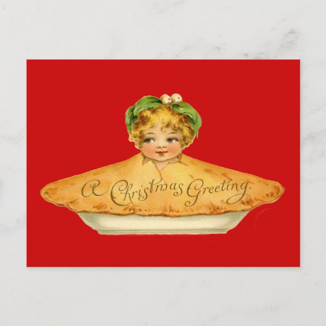 Cartão Postal Vintage Child & Pie (Frente)