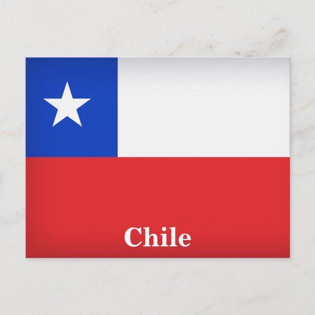 Cartão Postal Vintage Chile Flag Viagem Turismo (Frente)