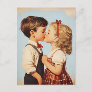 Cartão Postal Vintage Chiletheart Kiss
