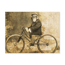 Vintage Chimpanzé em uma bicicleta