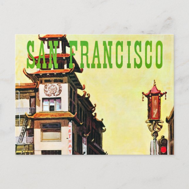 Cartão postal Vintage Chinatown San Francisco (Frente)