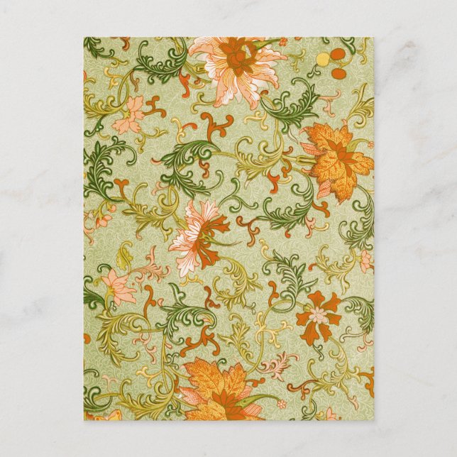 Cartão Postal Vintage Chinese Ornament Jones Flowers (Frente)