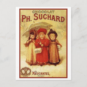 Cartão Postal Vintage Chocolate Ph. Suchard Ad
