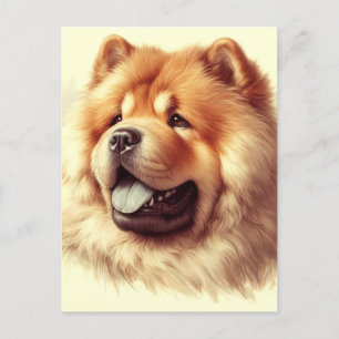 Cartão Postal Vintage Chow-Chow Painting