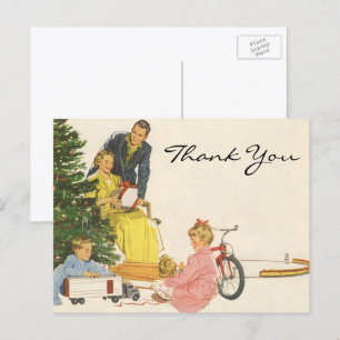 Cartão Postal Vintage Christmas Thank You