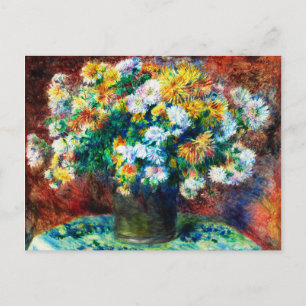 Cartão Postal Vintage Chrysanthemums por Pierre-Auguste Renoir