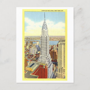 Cartão Postal Vintage Chrysler Building, Nova Iorque