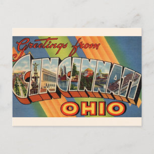 Cartão Postal Vintage Cincinnati Saudação