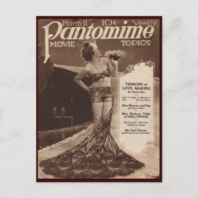 Cartão postal Vintage Cinema Mae Murray (Frente)