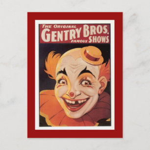 Cartão Postal Vintage Circus Clown