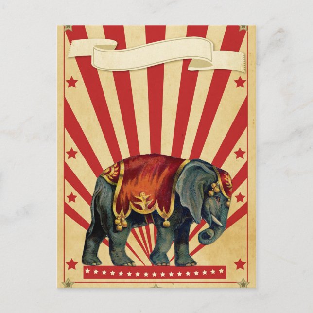 Cartão Postal Vintage Circus Illustration Art Old Antique (Frente)