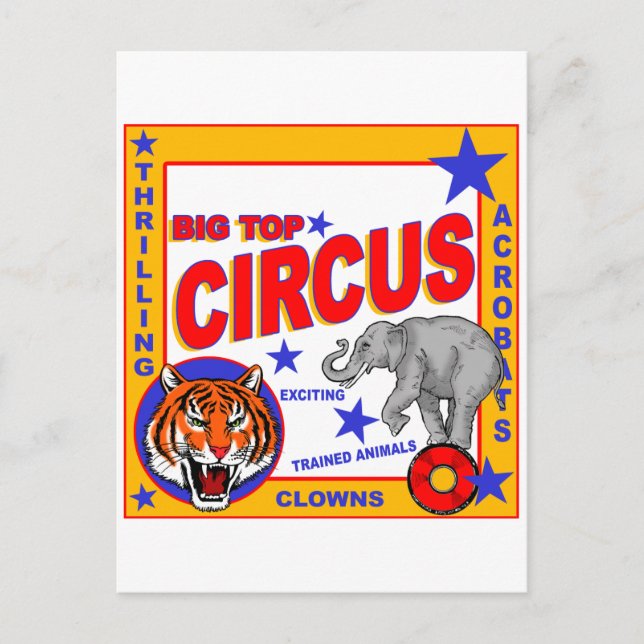Cartão Postal Vintage Circus Poster (Frente)
