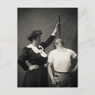 Cartão Postal Vintage Circus Sideshow Sword Swallower Freak
