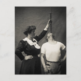 Cartão Postal Vintage Circus Sideshow Sword Swallower Freak