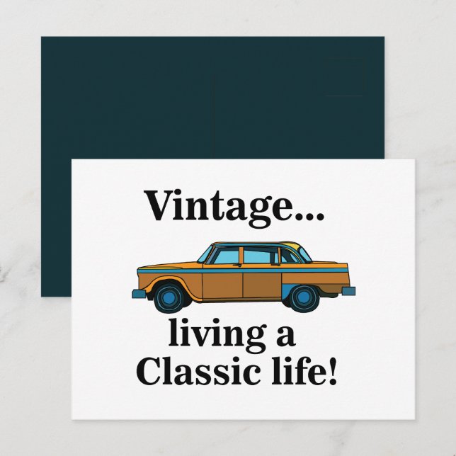 Cartão Postal Vintage Classic Car (Frente/Verso)