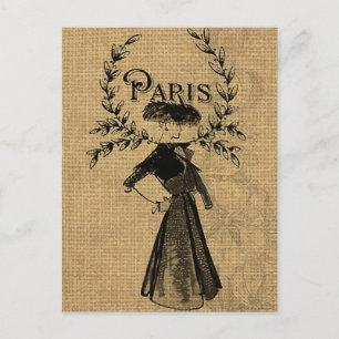 Cartão Postal Vintage Classic Paris Lady